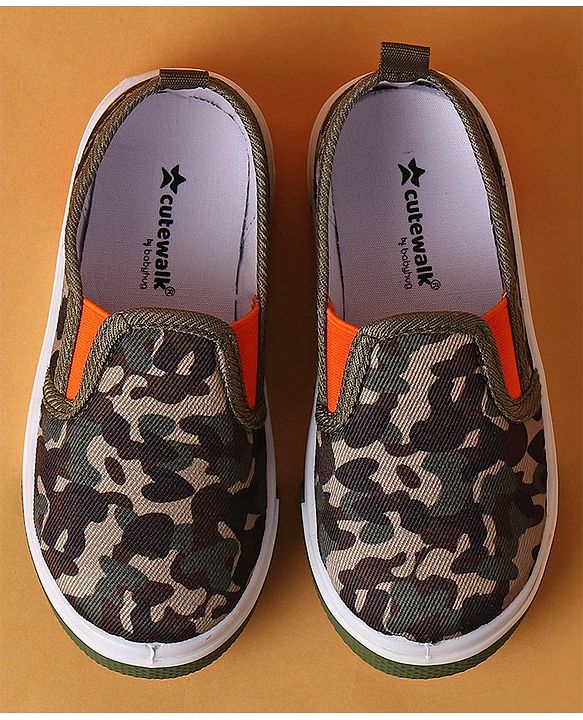 Cute Walk by Babyhug Slip On Casual Shoes Camo Print - Green
