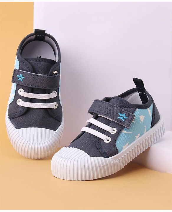 Cute Walk by Babyhug Casual Shoes with Velcro Closure Shark Printed - Blue