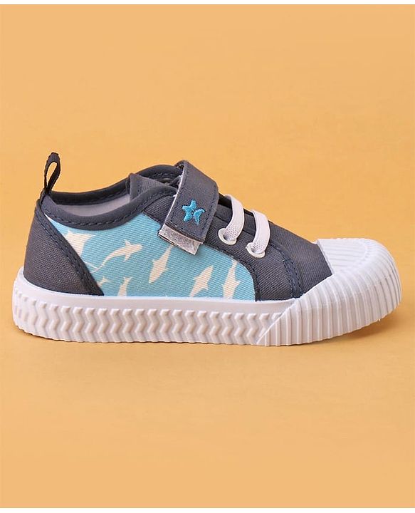 Cute Walk by Babyhug Casual Shoes with Velcro Closure Shark Printed - Blue