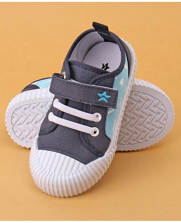 Cute Walk by Babyhug Casual Shoes with Velcro Closure Shark Printed - Blue