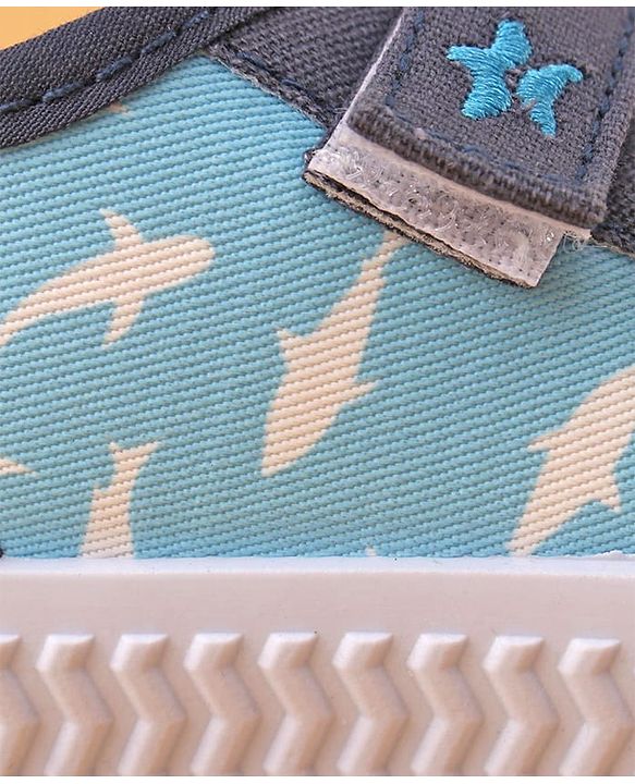 Cute Walk by Babyhug Casual Shoes with Velcro Closure Shark Printed - Blue