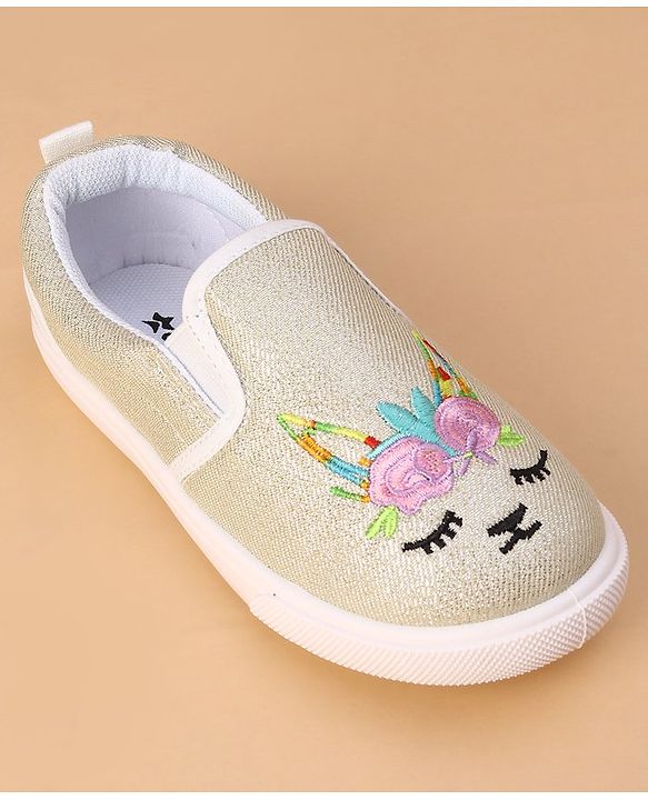 Cute Walk by Babyhug Unicorn Embroidered Slip On Casual Shoes - White