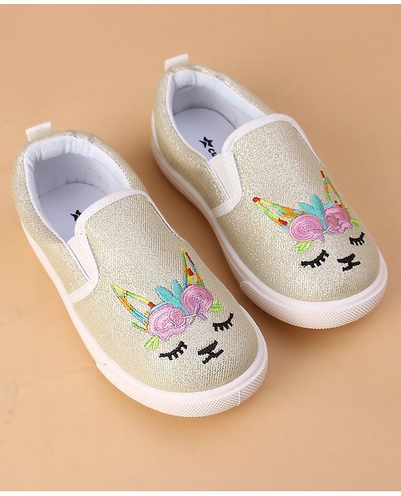 Cute Walk by Babyhug Unicorn Embroidered Slip On Casual Shoes - White