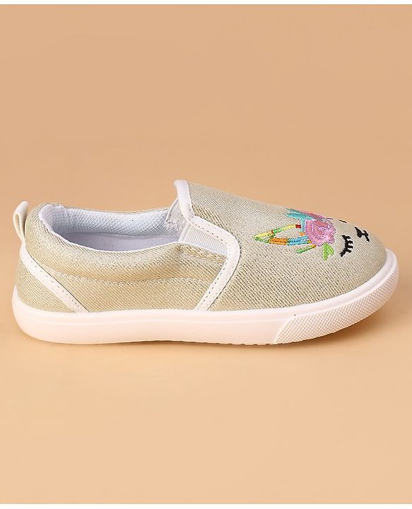 Cute Walk by Babyhug Unicorn Embroidered Slip On Casual Shoes - White