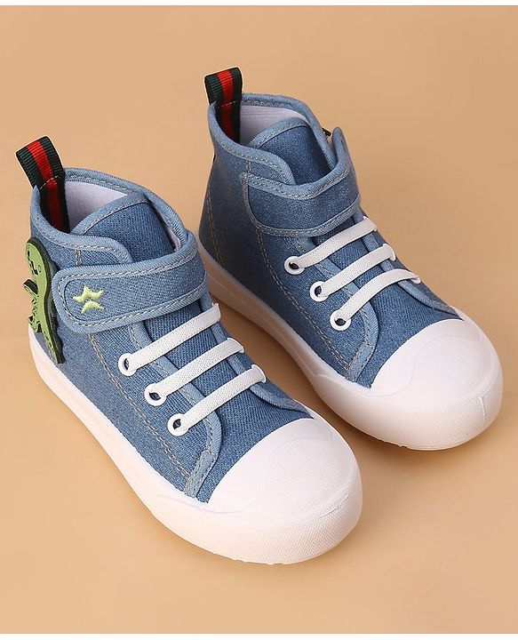 Cute Walk by Babyhug Casual Shoes With Velcro Closure Dino Patch - Blue