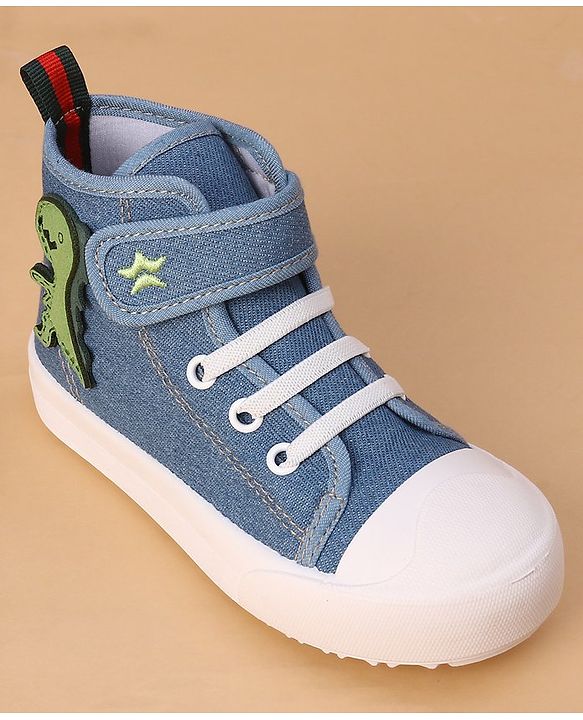Cute Walk by Babyhug Casual Shoes With Velcro Closure Dino Patch - Blue