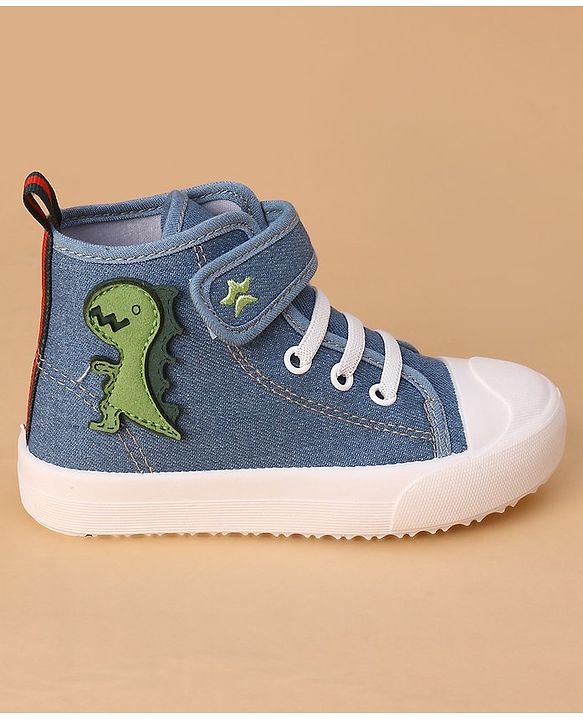 Cute Walk by Babyhug Casual Shoes With Velcro Closure Dino Patch - Blue