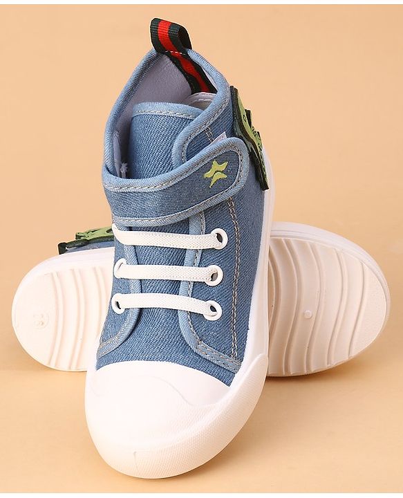Cute Walk by Babyhug Casual Shoes With Velcro Closure Dino Patch - Blue