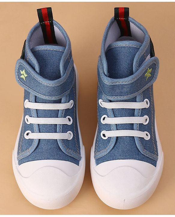 Cute Walk by Babyhug Casual Shoes With Velcro Closure Dino Patch - Blue