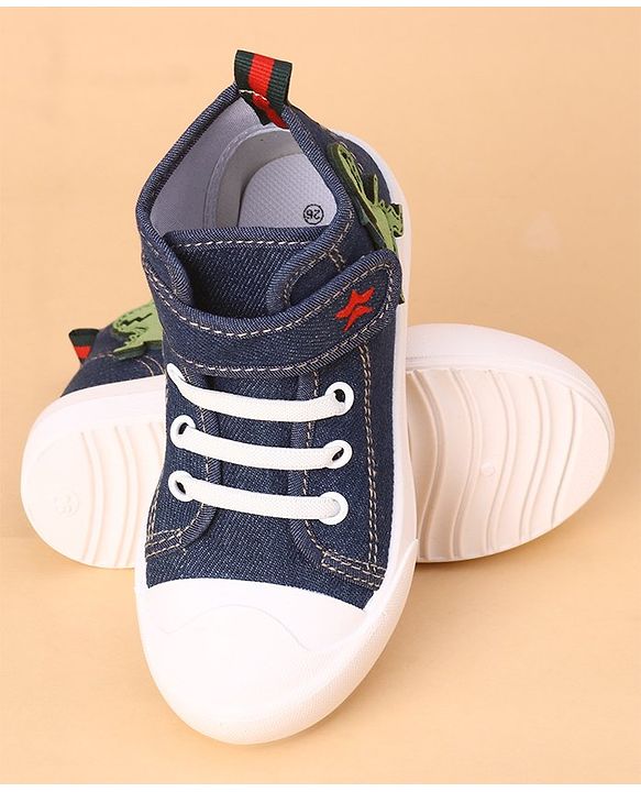 Cute Walk by Babyhug Casual Shoes With Velcro Closure Dino Patch - Navy Blue