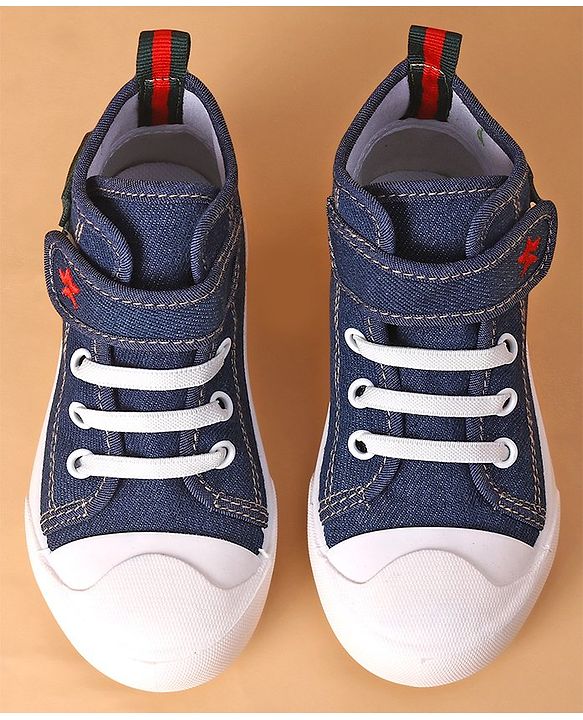 Cute Walk by Babyhug Casual Shoes With Velcro Closure Dino Patch - Navy Blue