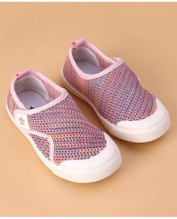 Cute Walk by Babyhug Slip On Textured Casual Shoes with Velcro Closure - Pink