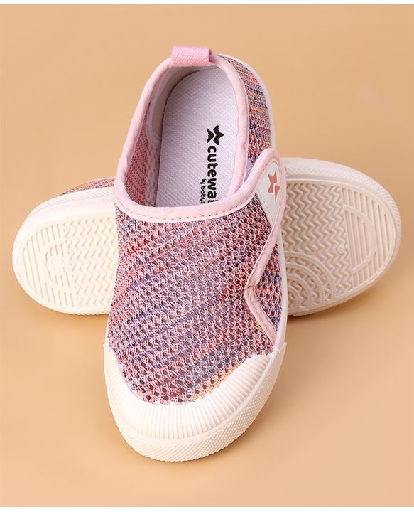 Cute Walk by Babyhug Slip On Textured Casual Shoes with Velcro Closure - Pink