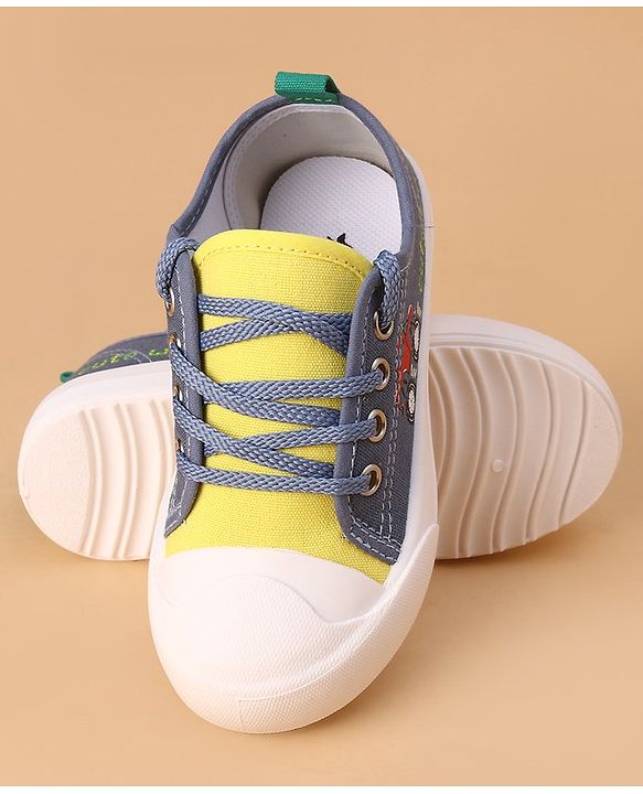 Cute Walk by Babyhug Laced Up Casual Shoes Truck Print - Blue