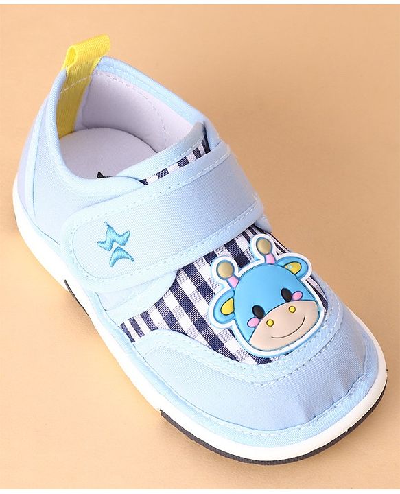 Cute Walk by Babyhug Casual Musical Shoes with Velcro Closure -Blue