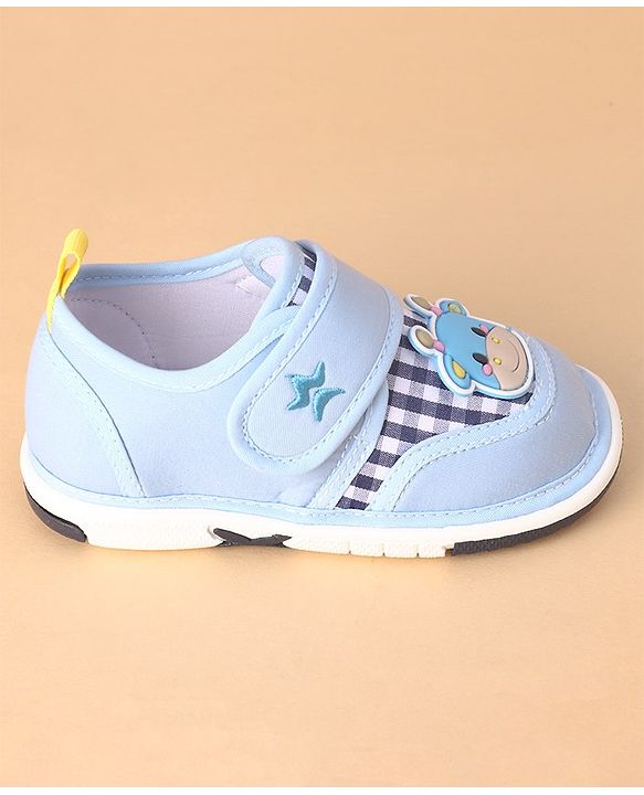 Cute Walk by Babyhug Casual Musical Shoes with Velcro Closure -Blue