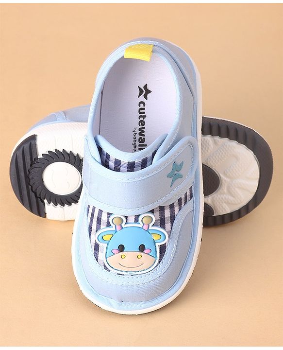 Cute Walk by Babyhug Casual Musical Shoes with Velcro Closure -Blue