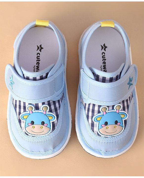 Cute Walk by Babyhug Casual Musical Shoes with Velcro Closure -Blue