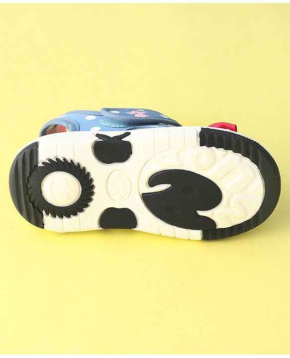 Cute Walk by Babyhug Musical Sandals with Velcro Polka Dot and Bow - Blue