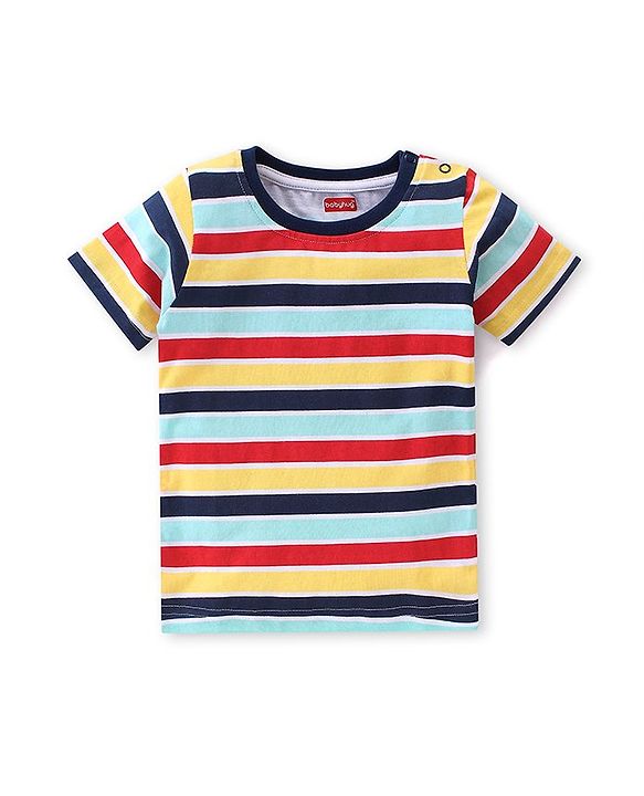 Babyhug Cotton Half Sleeves Striped T-Shirts With Super Hero Graphics Pack of 3 - Multicolor