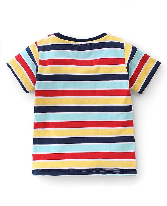 Babyhug Cotton Half Sleeves Striped T-Shirts With Super Hero Graphics Pack of 3 - Multicolor