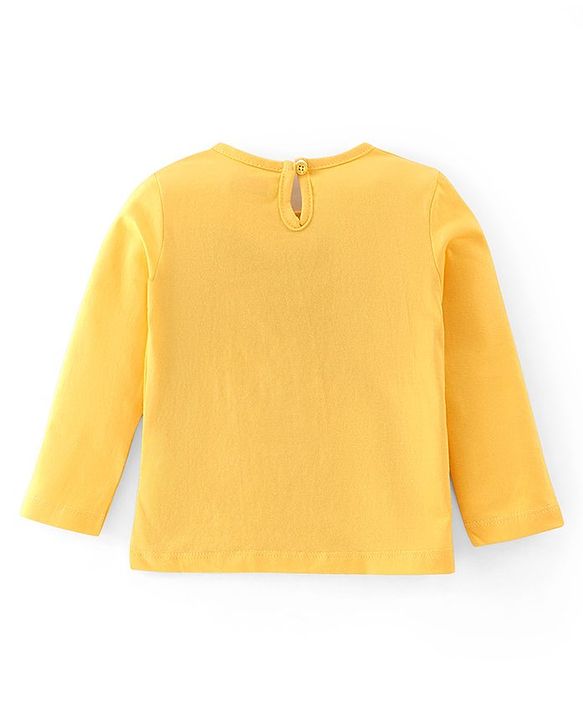 Babyhug Cotton Knit Full Sleeves Night Suit With Bird Print - Yellow