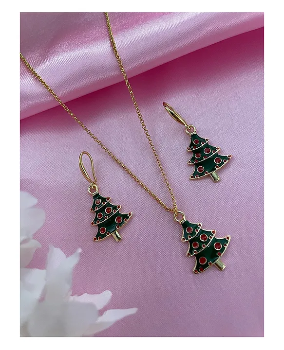 Handmade Crystal Christmas Tree Earrings Necklace Waterproof Stainless  Steel 18K Gold Plated 316L Women's Earrings - AliExpress