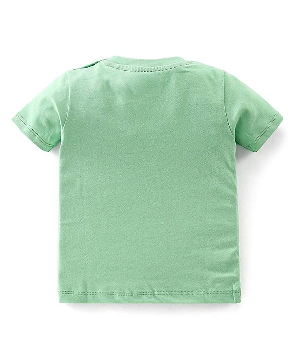 Babyhug 100% Cotton Single Jersey Knit Camouflage Printed Dungaree and Half Sleeves T-Shirt Set - Green
