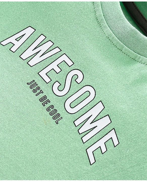 Babyhug 100% Cotton Single Jersey Knit Camouflage Printed Dungaree and Half Sleeves T-Shirt Set - Green