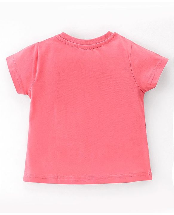Babyhug Cotton Knit Single Jersey Half Sleeves Capri Night Suit With Unicorn Print - Pink