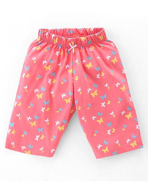 Babyhug Cotton Knit Single Jersey Half Sleeves Capri Night Suit With Unicorn Print - Pink