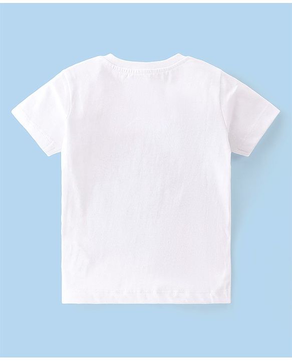 Babyhug 100% Cotton Knit Half Sleeves T-Shirt With Text Graphics - White