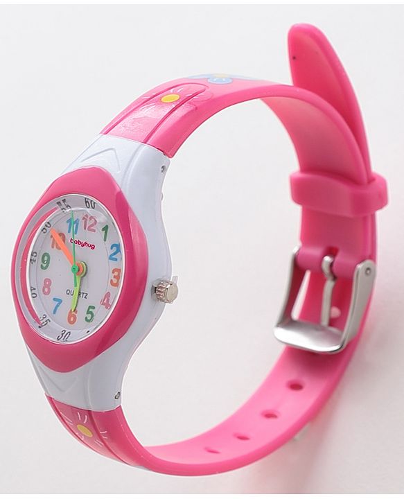 Babyhug Free Size Analog Watch with Floral Print  -  Pink