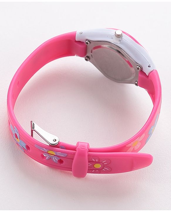 Babyhug Free Size Analog Watch with Floral Print  -  Pink