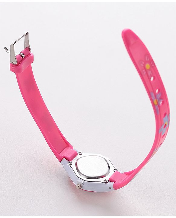 Babyhug Free Size Analog Watch with Floral Print  -  Pink