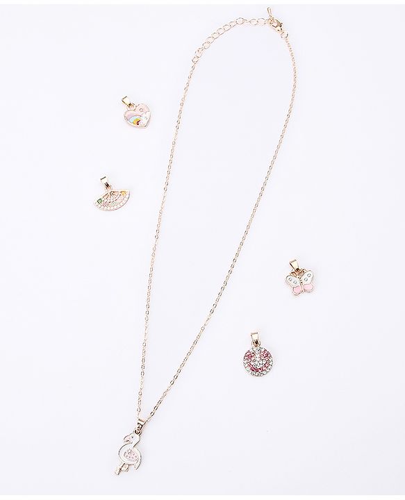 Pine Kids Free Size Necklace with Interchangeable Charms - Gold