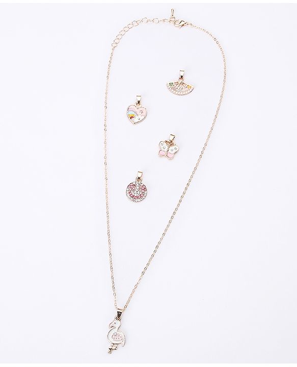 Pine Kids Free Size Necklace with Interchangeable Charms - Gold