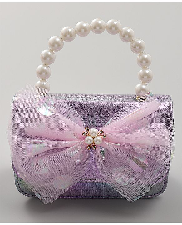 Pine Kids Sling Bag with Bow Applique  - Purple
