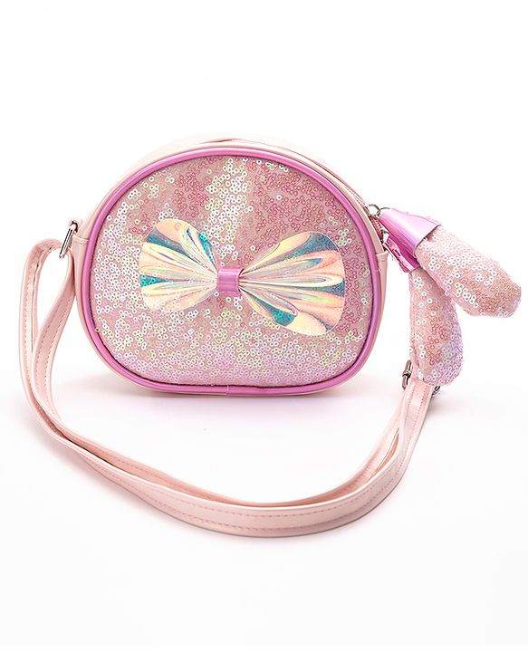 Pine Kids Sling Bag with Bow Applique - Pink