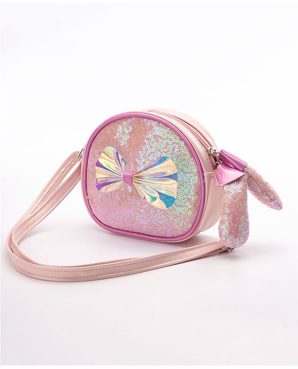 Pine Kids Sling Bag with Bow Applique - Pink