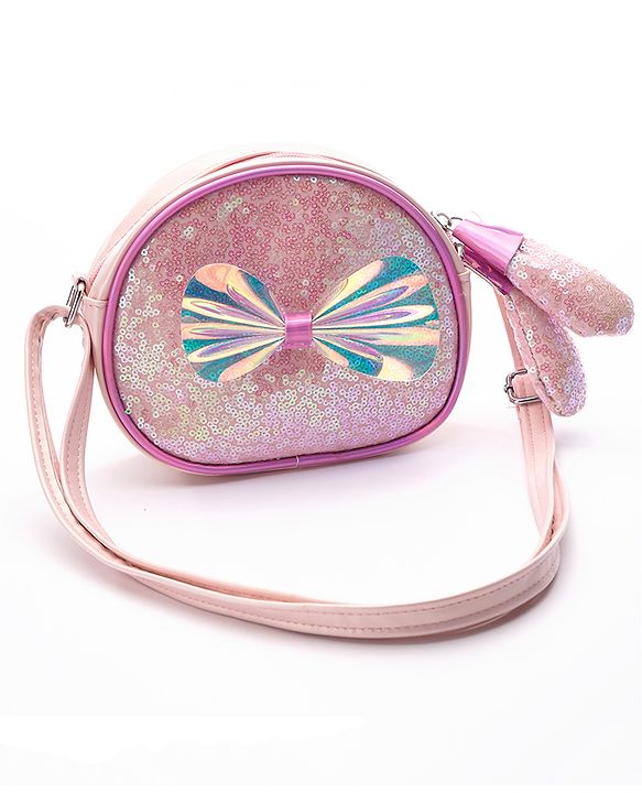 Pine Kids Sling Bag with Bow Applique - Pink