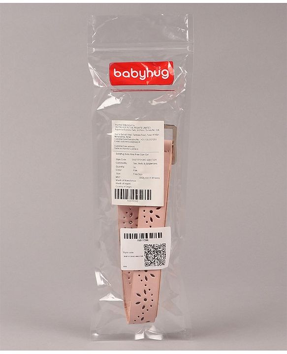 Babyhug Free Size Belt with Square Buckle - Pink