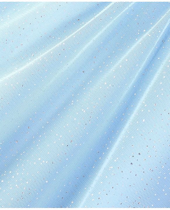 Babyhug Sleeveless A Line & Glittery Party Frock with Frill Detailing - Frozen  Blue