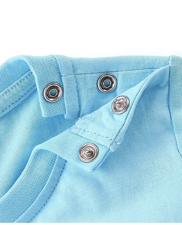 Babyhug 100% Cotton Knit Half Sleeves T-Shirt with Tiger Print - Blue