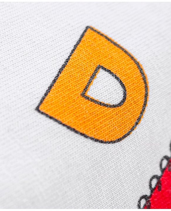 Babyhug Cotton Half Sleeves T-Shirt With Alphabets Graphics - White