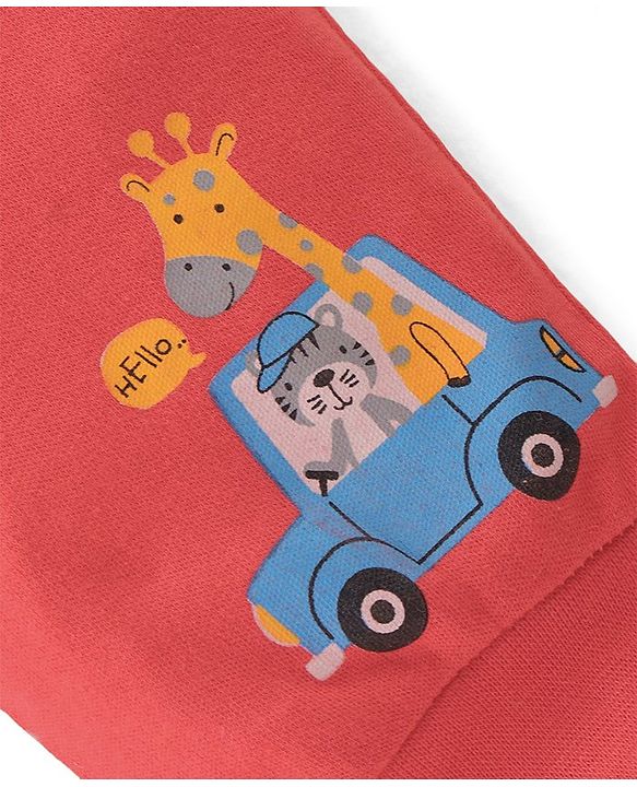 Babyhug Interlock Cotton Knit Full Length Stripes & Cars Print Diaper Pants Pack of 3 - Multicolour