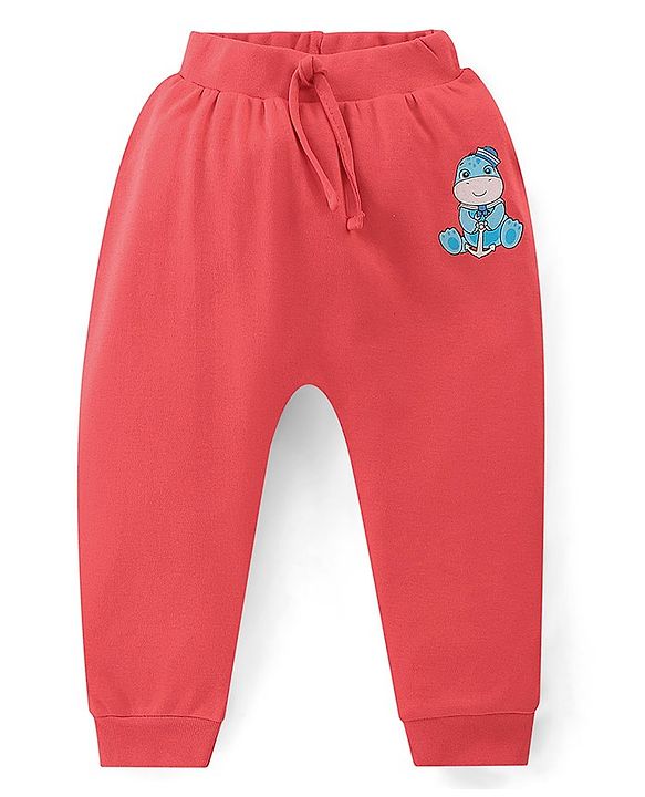 Babyhug Interlock Cotton Knit Full Length Stripes & Dino Print Diaper Pants Pack of 3 - Multicolour