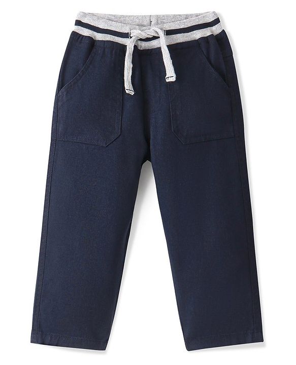 Babyhug Cotton Woven Full Length Trouser Solid Colour with Stretch - Rust
