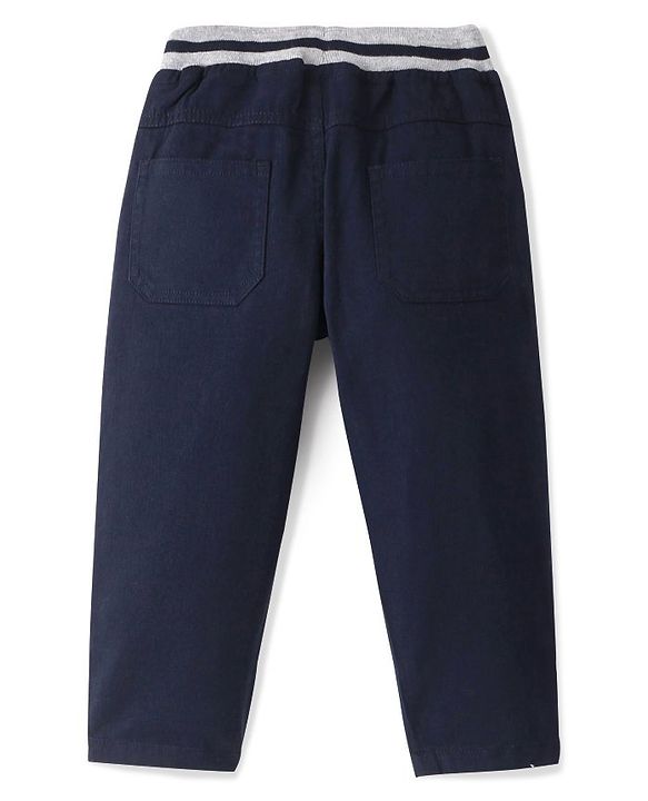 Babyhug Cotton Woven Full Length Trouser Solid Colour with Stretch - Rust