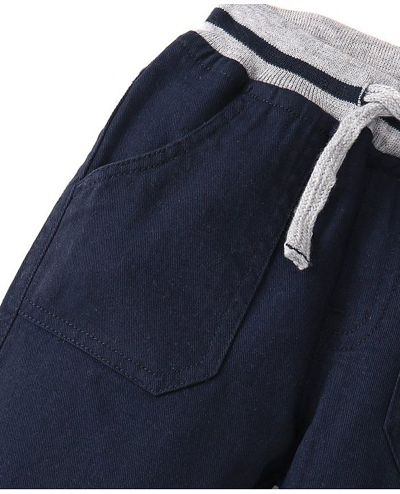 Babyhug Cotton Woven Full Length Trouser Solid Colour with Stretch - Rust